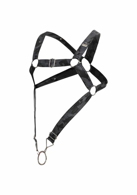 DNGEON Cross Cockring Harness Grey MOB Eroticwear