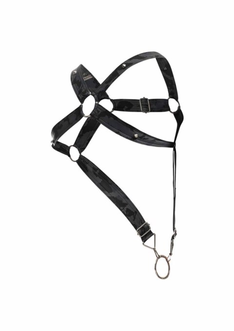 DNGEON Cross Cockring Harness Grey MOB Eroticwear