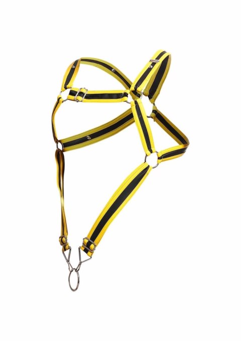 DNGEON Cross Cockring Harness Yellow MOB Eroticwear