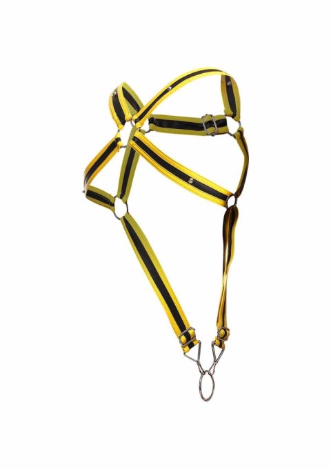 DNGEON Cross Cockring Harness Yellow MOB Eroticwear