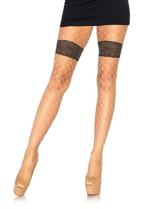 Diamond net tights w. floral Nude Leg Avenue Diamond net tights w. floral Nude Leg Avenue