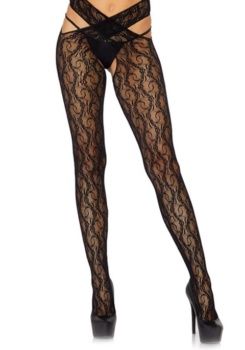 Floral crotchless wrap tights Black Leg Avenue Floral crotchless wrap tights Black Leg Avenue