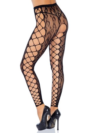 Footless Crotchless Tights Black Leg Avenue