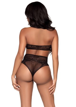 Halter crop top & thong panty Black Leg Avenue
