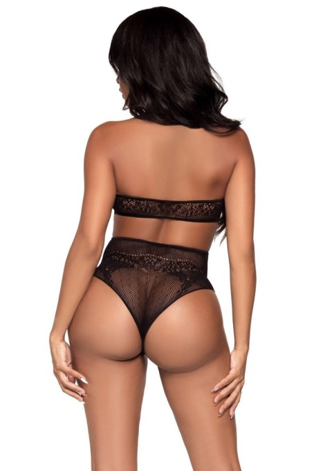 Halter crop top & thong panty Black Leg Avenue
