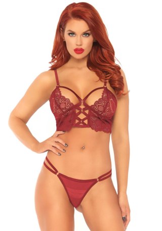 Lace bralette with sheer thong Red Leg Avenue