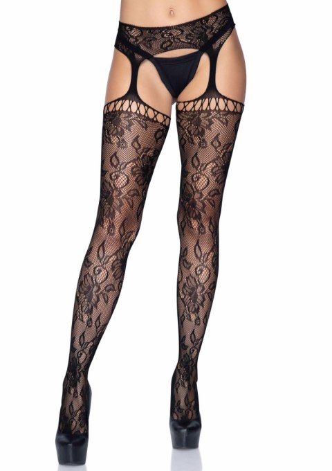 Lace garter belt stockings Black Leg Avenue
