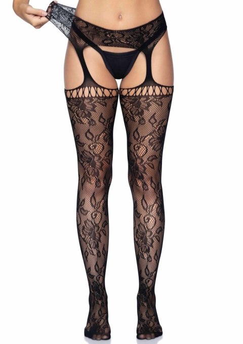 Lace garter belt stockings Black Leg Avenue