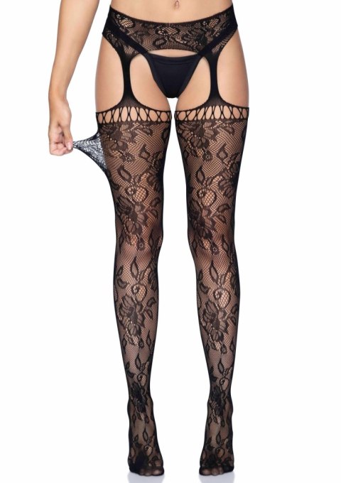 Lace garter belt stockings Black Leg Avenue