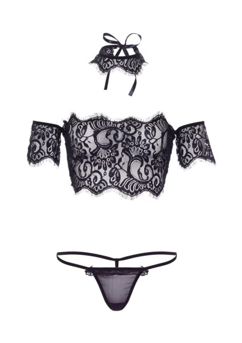 Lace top with choker and thong Black Leg Avenue Lace top with choker and thong Black Leg Avenue
