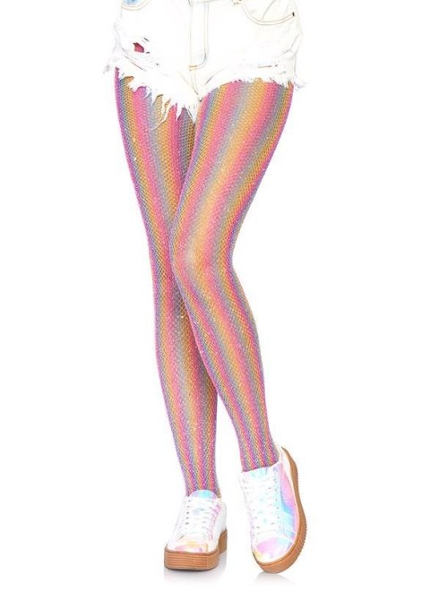 Lurex rainbow fishnet tights Pink Leg Avenue Lurex rainbow fishnet tights Pink Leg Avenue
