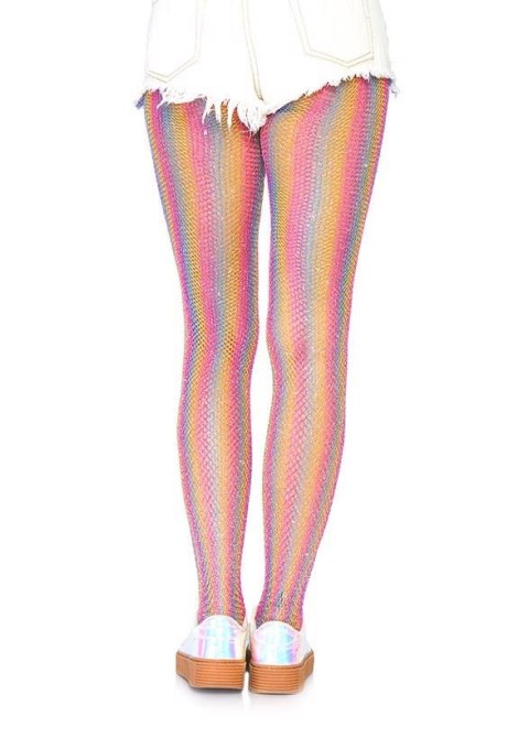 Lurex rainbow fishnet tights Pink Leg Avenue Lurex rainbow fishnet tights Pink Leg Avenue