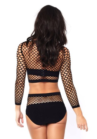 Net top & high waisted bottom Black Leg Avenue