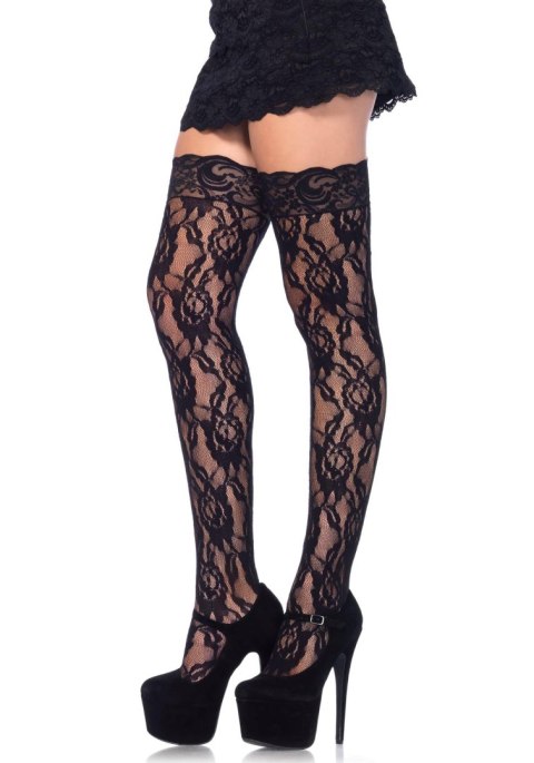 Rose Lace Stockings Black Leg Avenue Rose Lace Stockings Black Leg Avenue