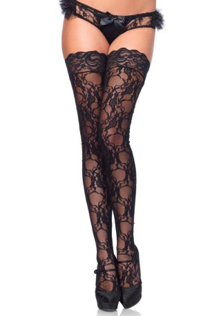 Stay Up Of Floral Lace Black Leg Avenue