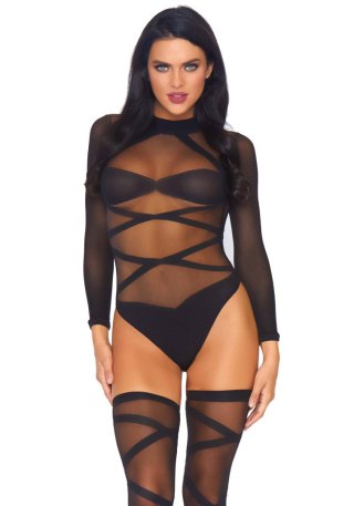 Bodysuit And Thigh Highs Black Leg Avenue