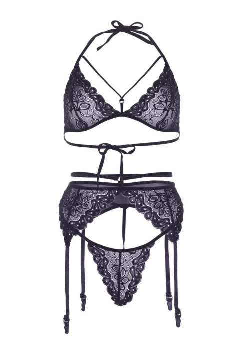 Bra top, garterbelt & string Black Leg Avenue
