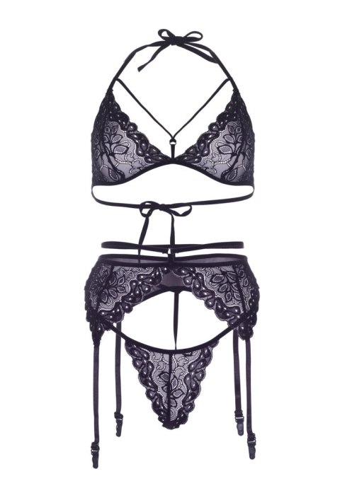 Bra top, garterbelt & string Black Leg Avenue