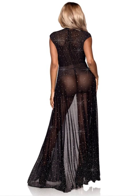 Floor length sheer robe Black Leg Avenue