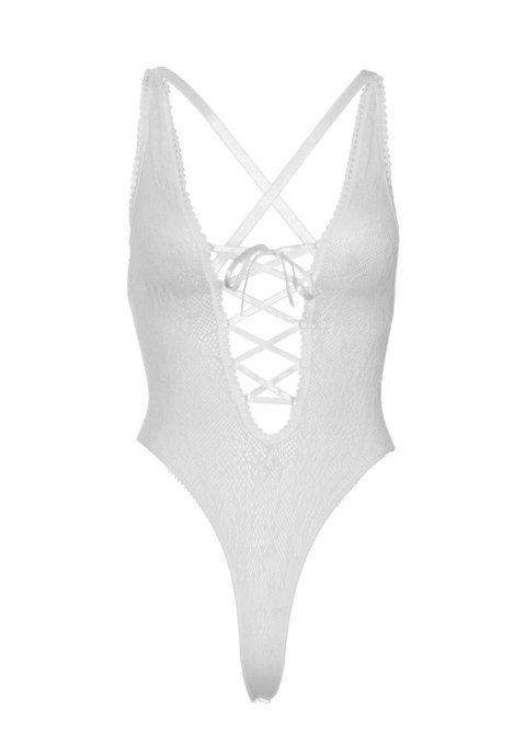 Floral lace thong teddy White Leg Avenue