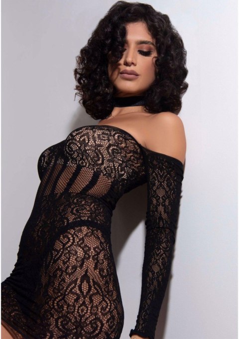 Long Sleeve Halter Mini Dress Black Leg Avenue Long Sleeve Halter Mini Dress Black Leg Avenue