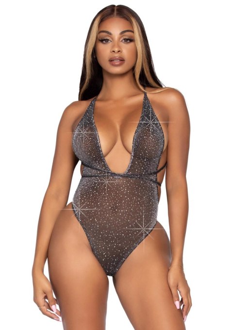 Lurex & rhinestone teddy Black Leg Avenue