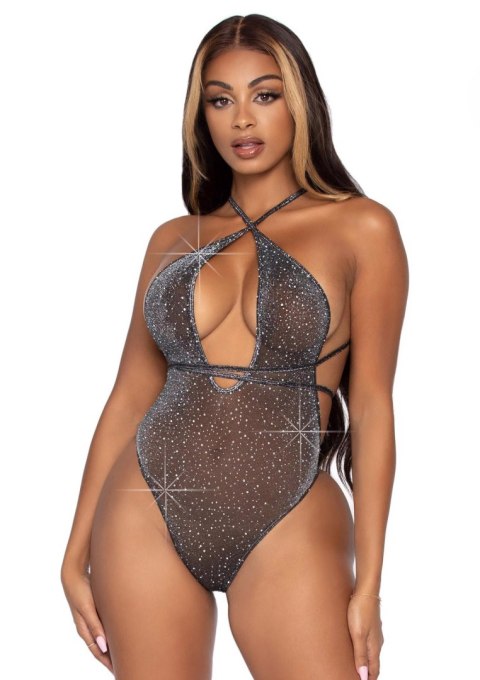 Lurex & rhinestone teddy Black Leg Avenue