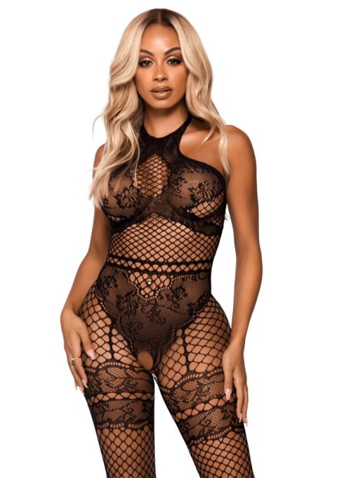 Net halter bodystocking Black Leg Avenue