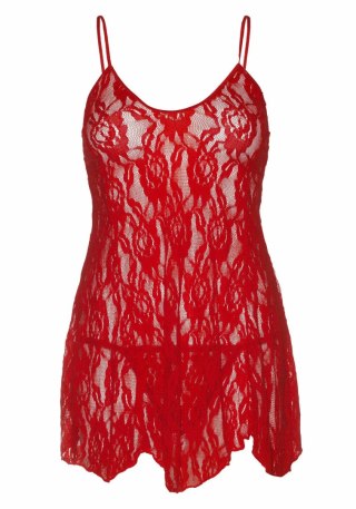 Rose Lace Flair Chemise Red Leg Avenue