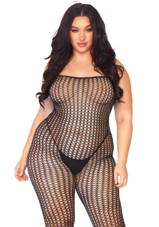 Seamless Crochet Bodystocking Black Leg Avenue