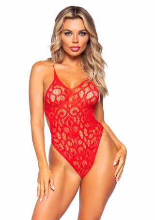 Seamless scroll lace bodysuit Red Leg Avenue
