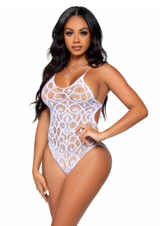 Seamless scroll lace bodysuit White Leg Avenue