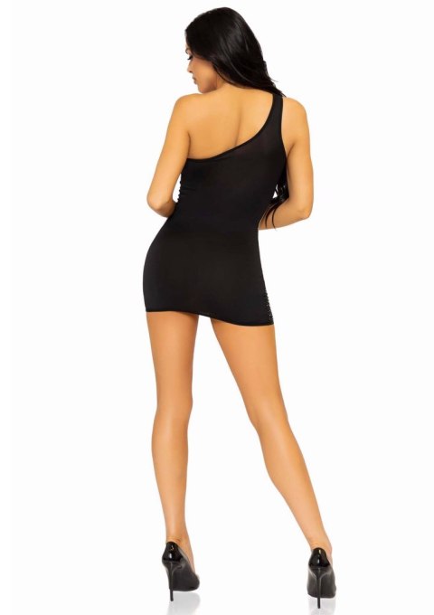 Spandex Asymmetrical Minidress Black Leg Avenue
