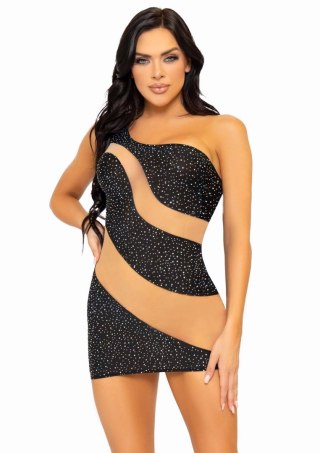 Spandex Asymmetrical Minidress Black Leg Avenue