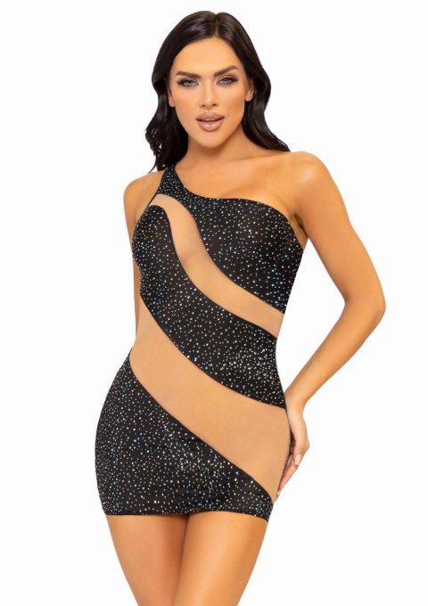 Spandex Asymmetrical Minidress Black Leg Avenue