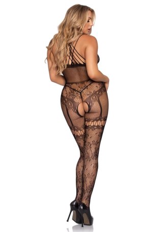 Strappy halter bodystocking Black Leg Avenue
