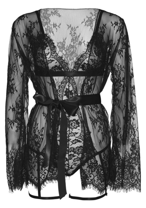 Teddy, lace robe & ribbon tie Black Leg Avenue
