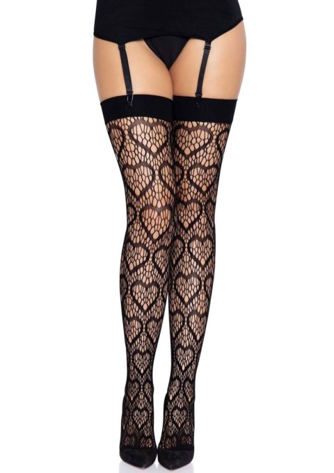 Heart Net Thigh Highs Black Leg Avenue Heart Net Thigh Highs Black Leg Avenue