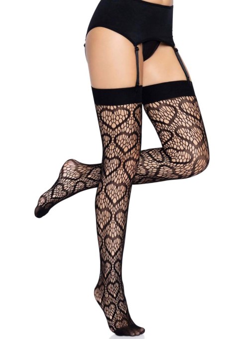 Heart Net Thigh Highs Black Leg Avenue Heart Net Thigh Highs Black Leg Avenue