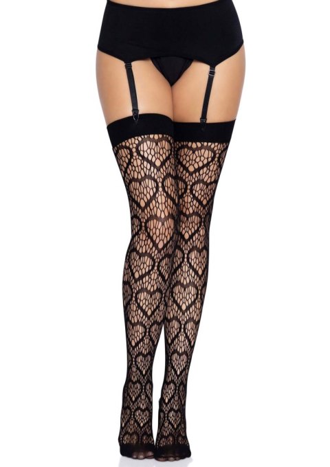 Heart Net Thigh Highs Black Leg Avenue Heart Net Thigh Highs Black Leg Avenue