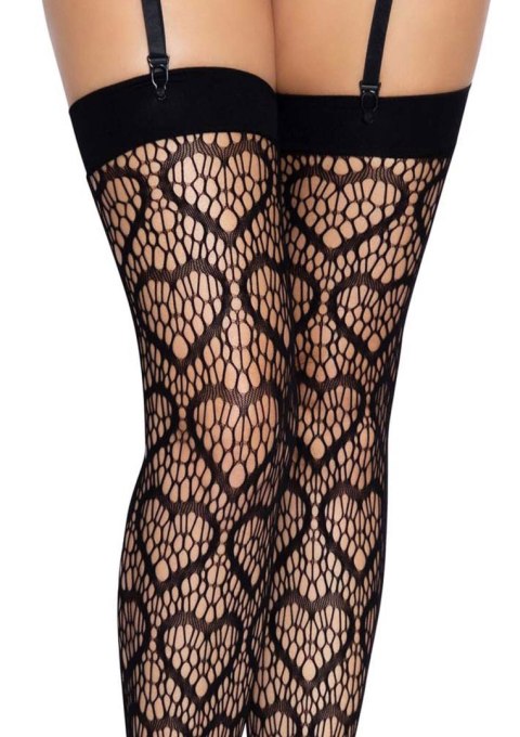 Heart Net Thigh Highs Black Leg Avenue Heart Net Thigh Highs Black Leg Avenue