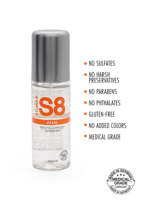 S8 WB Anal Lube 125ml Natural Stimul8 S8 S8 WB Anal Lube 125ml Natural Stimul8 S8