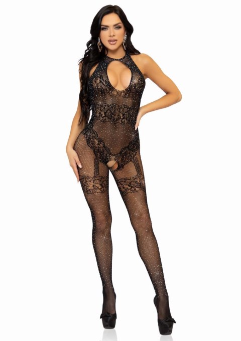 Seamless Fishnet Bodystocking Black Leg Avenue