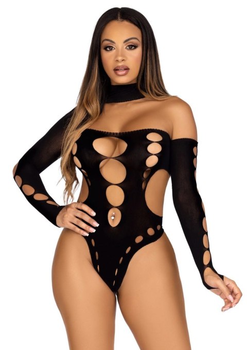 Seamless Thong Back Bodysuit Black Leg Avenue