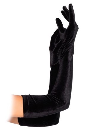 Velvet Opera Length Gloves Black Leg Avenue