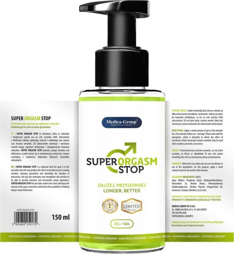 Żel-Super Orgasm Stop - Żel 150 ml Medica Żel-Super Orgasm Stop - Żel 150 ml Medica