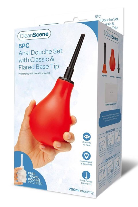 CLEANSCENE 200ML 5PCS DOUCHE SET WITH CLASSIC AND FLARED BASE TIP CleanScene
