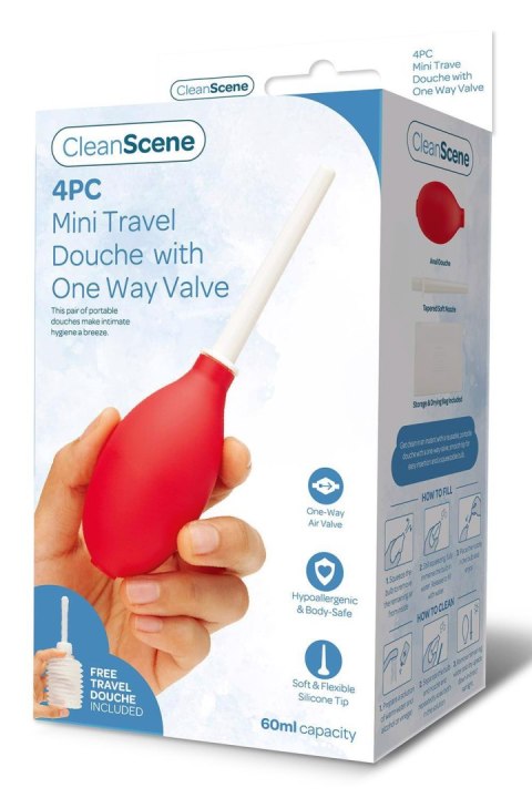 CLEANSCENE 4PCS MINI TRAVEL DOUCHE WITH ONE WAY VALVE CleanScene CLEANSCENE 4PCS MINI TRAVEL DOUCHE WITH ONE WAY VALVE CleanScene