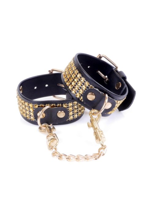 Fetish B - Series Handcuffs with cristals 3 cm Gold Fetish B - Series Fetish B - Series Handcuffs with cristals 3 cm Gold Fetish B - Series