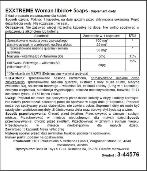 Supl.diety-eXXtreme Libido caps woman 1x5 Stk. Hot Supl.diety-eXXtreme Libido caps woman 1x5 Stk. Hot